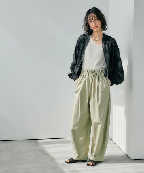 新品　LEPSIM イージーコクーンパンツ　セージ　フリーサイズ　レプシィム LEPSIM パンツ 「選べる丈」イージーコクーンパンツ 323755