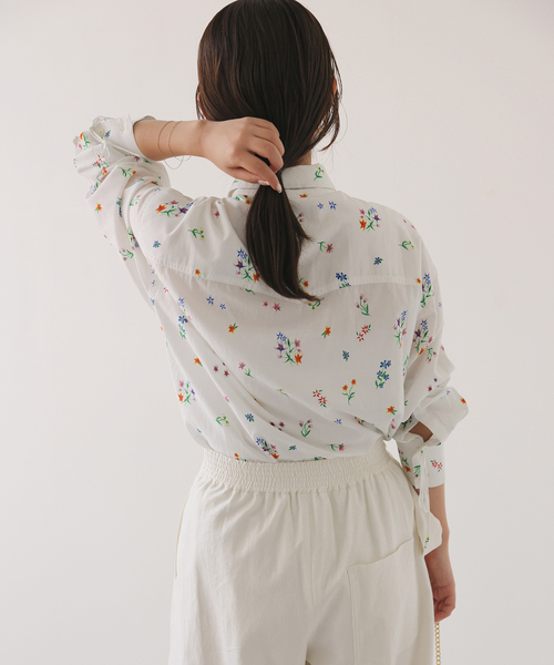 margaux（マルゴー）の「margaux/マルゴー flower western シャツ（シャツ/ブラウス・レディース・ホワイト/ブラック・FREE）」の13枚目の写真