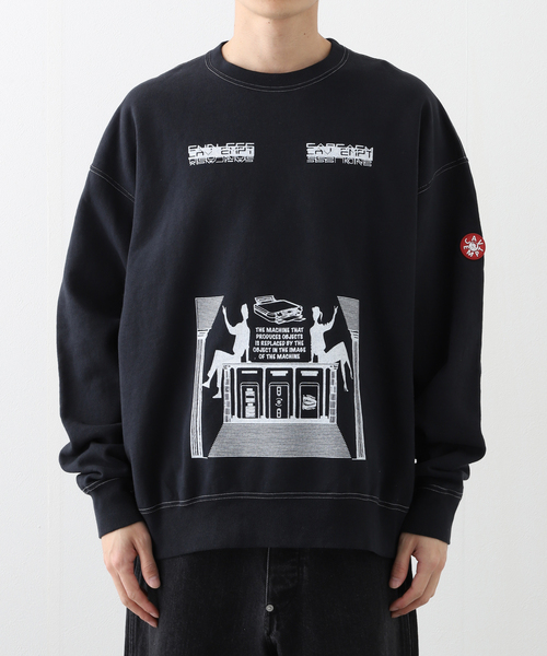 C.E CAVEMPT ラガーシャツ C.E / CAVEMPT OVERDYE GRID SLEEVE BIG SHIRT GREY 通販商品