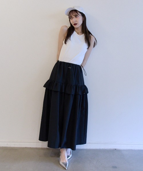 HONEY MI HONEY(ハニーミーハニー)の「jersey logo american sleeve tanktop(タンクトップ・レディース・ベージュ/ホワイト/ブラック・FREE)」の13枚目の写真