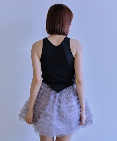 HONEY MI HONEY(ハニーミーハニー)の「jersey logo american sleeve tanktop(タンクトップ・レディース・ベージュ/ホワイト/ブラック・FREE)」の17枚目の写真