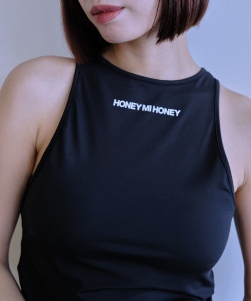 HONEY MI HONEY(ハニーミーハニー)の「jersey logo american sleeve tanktop(タンクトップ・レディース・ベージュ/ホワイト/ブラック・FREE)」の15枚目の写真