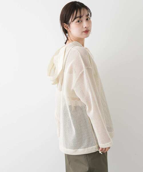 SENSE OF PLACE by URBAN RESEARCH（センスオブプレイスバイアーバンリサーチ）の「フーデットメッシュトップ（その他トップス・レディース・アイボリー/ブラック/ブラウン・ONE）」の5枚目の写真