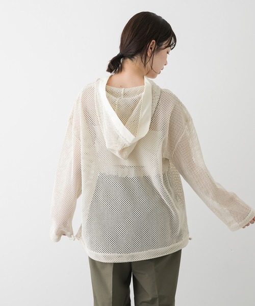 SENSE OF PLACE by URBAN RESEARCH（センスオブプレイスバイアーバンリサーチ）の「フーデットメッシュトップ（その他トップス・レディース・アイボリー/ブラック/ブラウン・ONE）」の6枚目の写真