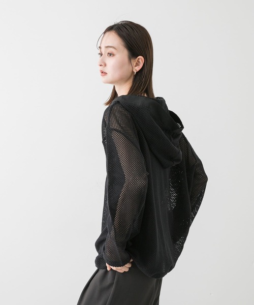 SENSE OF PLACE by URBAN RESEARCH（センスオブプレイスバイアーバンリサーチ）の「フーデットメッシュトップ（その他トップス・レディース・アイボリー/ブラック/ブラウン・ONE）」の16枚目の写真