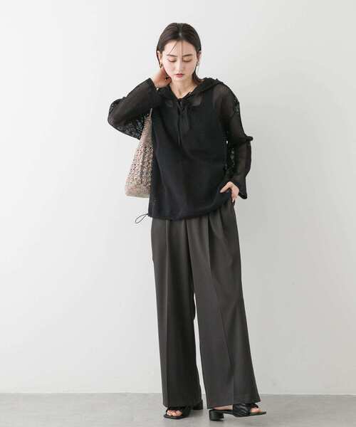 SENSE OF PLACE by URBAN RESEARCH（センスオブプレイスバイアーバンリサーチ）の「フーデットメッシュトップ（その他トップス・レディース・アイボリー/ブラック/ブラウン・ONE）」の21枚目の写真