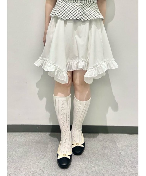 F i.n.t(フィント)の「フリル使いランダムヘムミニスカート/ fint フィント(スカート・レディース・ブラック/オフホワイト・FREE)」の21枚目の写真