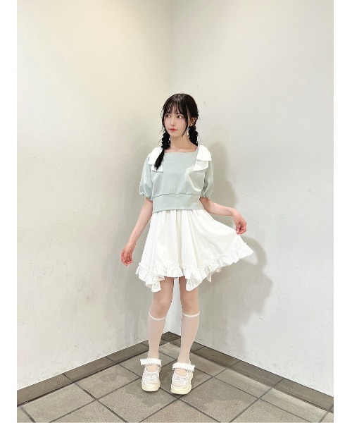 ランダムフリル付きホワイトミニスカート（24） ランダムフリル付きホワイトミニスカート（24） - メルカリ