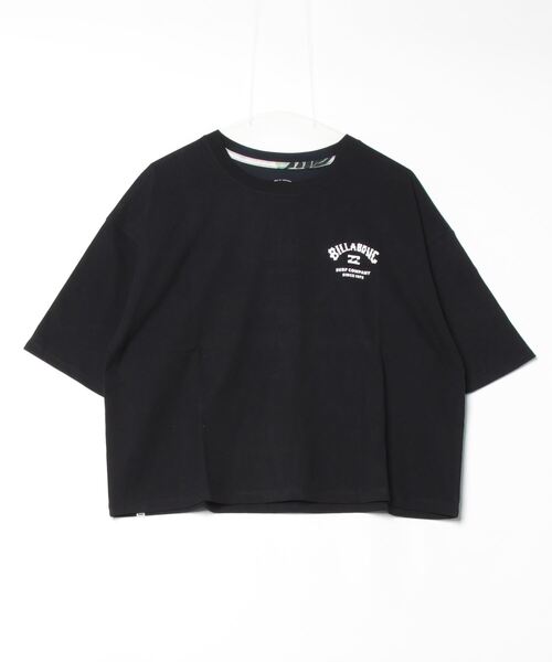BILLABONG(ビラボン)の「ビラボン BILLABONG SQUARE LOGO LOOSE CROPPED TEE サーフ 半袖Tシャツ(Tシャツ/カットソー・レディース・ホワイト×ブラック/ブラック/ブラック×ブルー・M/L)」の2枚目の写真
