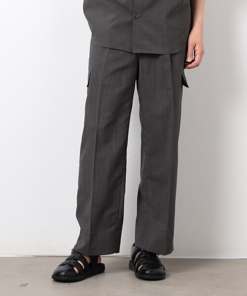 COMME CA ISM（コムサイズム）の「【セットアップ対応】リネンライク ポリエステル リラックス ワイドカーゴパンツ（カーゴパンツ・メンズ・ベージュ/カーキ/ブラック・LARGE/MEDIUM）」の3枚目の写真