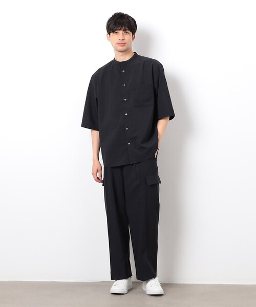 COMME CA ISM（コムサイズム）の「【セットアップ対応】リネンライク ポリエステル リラックス ワイドカーゴパンツ（カーゴパンツ・メンズ・ベージュ/カーキ/ブラック・LARGE/MEDIUM）」の19枚目の写真