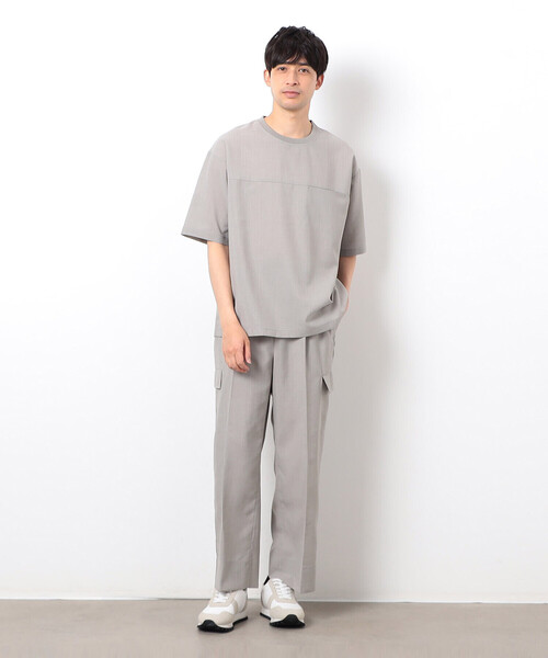 COMME CA ISM（コムサイズム）の「【セットアップ対応】リネンライク ポリエステル リラックス ワイドカーゴパンツ（カーゴパンツ・メンズ・ベージュ/カーキ/ブラック・LARGE/MEDIUM）」の5枚目の写真