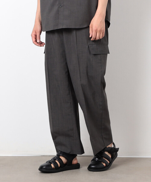 COMME CA ISM（コムサイズム）の「【セットアップ対応】リネンライク ポリエステル リラックス ワイドカーゴパンツ（カーゴパンツ・メンズ・ベージュ/カーキ/ブラック・LARGE/MEDIUM）」の18枚目の写真