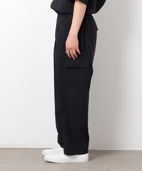 COMME CA ISM（コムサイズム）の「【セットアップ対応】リネンライク ポリエステル リラックス ワイドカーゴパンツ（カーゴパンツ・メンズ・ベージュ/カーキ/ブラック・LARGE/MEDIUM）」の6枚目の写真