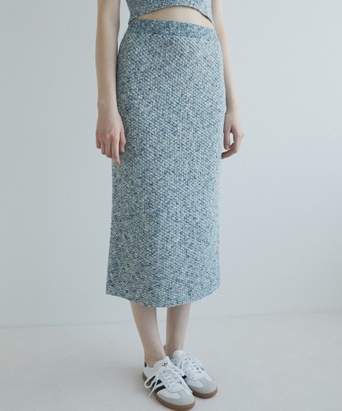 LE CIEL BLEU(ルシェルブルー)の「ツイードメランジニットスカート / Tweed Melange Knit Skirt(スカート・レディース・グレー/ブルー・36)」の10枚目の写真