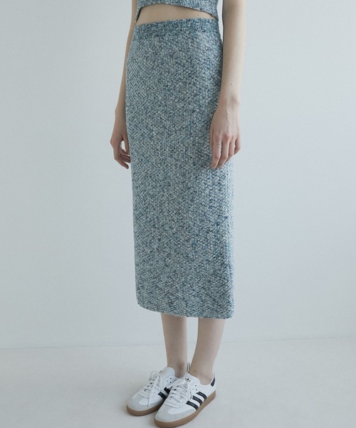 LE CIEL BLEU(ルシェルブルー)の「ツイードメランジニットスカート / Tweed Melange Knit Skirt(スカート・レディース・グレー/ブルー・36)」の9枚目の写真