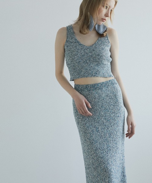 LE CIEL BLEU(ルシェルブルー)の「ツイードメランジニットスカート / Tweed Melange Knit Skirt(スカート・レディース・グレー/ブルー・36)」の7枚目の写真