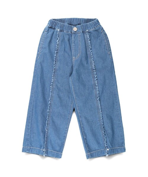 EDWIN（エドウィン）の「【Ou? by EDWIN】デニムフリンジイージーパンツ（デニムパンツ・キッズ・サックスブルー/ブルー・90/120/150/100/110/130/140）」の6枚目の写真