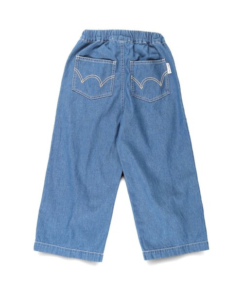 EDWIN（エドウィン）の「【Ou? by EDWIN】デニムフリンジイージーパンツ（デニムパンツ・キッズ・サックスブルー/ブルー・90/120/150/100/110/130/140）」の4枚目の写真