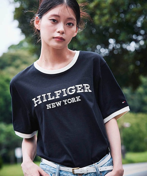 TOMMY HILFIGER(トミーヒルフィガー)の「THモノグラムベルト(ベルト・レディース・ブラック/アイボリー・75cm)」の15枚目の写真