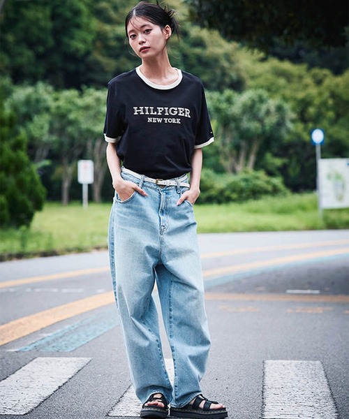 TOMMY HILFIGER(トミーヒルフィガー)の「THモノグラムベルト(ベルト・レディース・ブラック/アイボリー・75cm)」の16枚目の写真