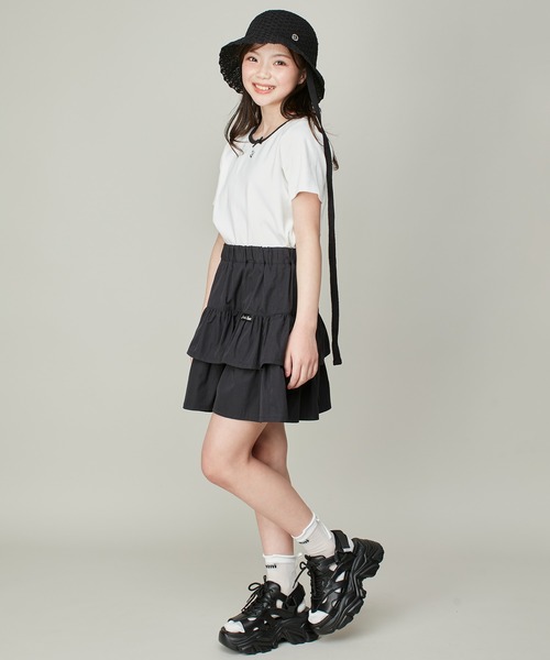 JENNI love（ジェニィラブ）の「【ウエスト調整可】ティアードスカパン（スカート・キッズ・ブラック/オフホワイト・130cm/140cm/150cm/160cm）」の22枚目の写真