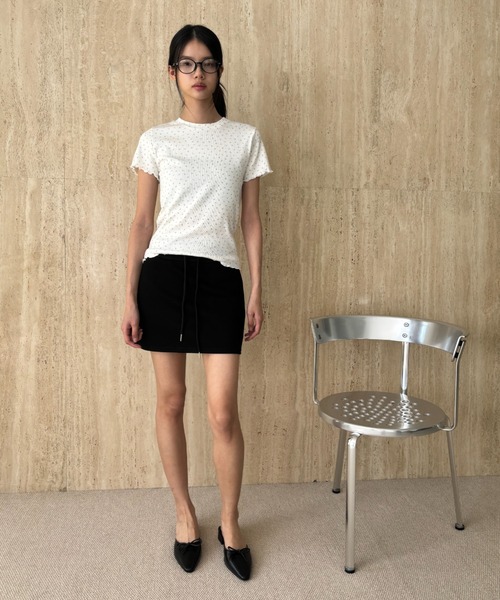 FUULLY STUDIO(フーリィーステューディオ)の「スウェットミニスカートパンツ(スカート・レディース・ブラック/チャコールグレー・FREE)」の8枚目の写真