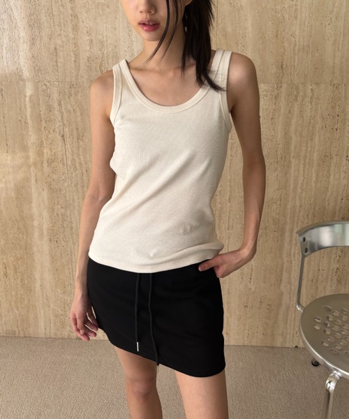 FUULLY STUDIO(フーリィーステューディオ)の「スウェットミニスカートパンツ(スカート・レディース・ブラック/チャコールグレー・FREE)」の7枚目の写真