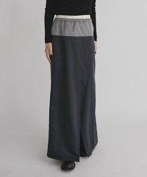 バイカラーウエストデザインスカート