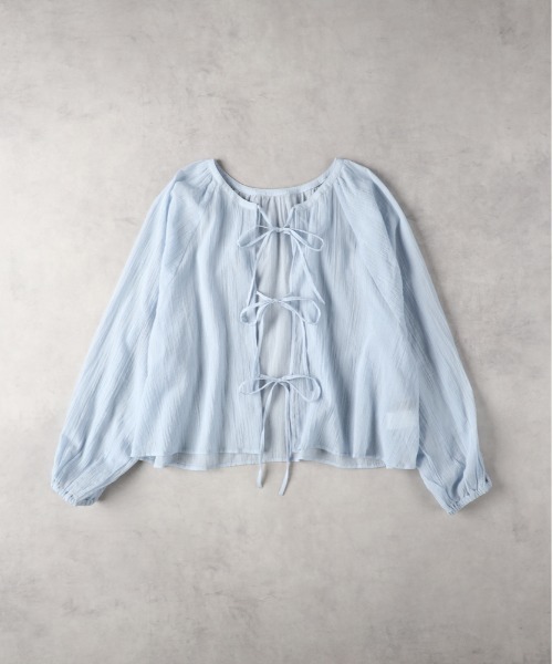 HONEYSUCKLE ROSE（ハニーサックルローズ）の「【HONEYSUCKLE ROSE】2WAYリボンブラウス（シャツ/ブラウス・レディース・オフホワイト/ブルー/ダークグレー・M/L）」の11枚目の写真