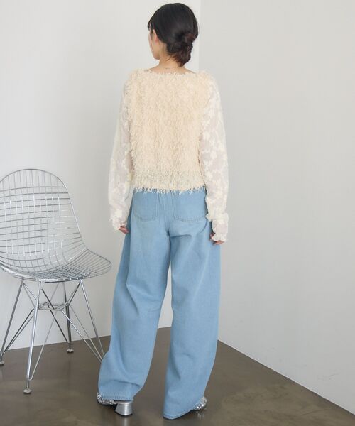 RETRO GIRL（レトロガール）の「フェザーヤーンベスト（ベスト・レディース・ブラック/ライトグレー/ナチュラル・FREE）」の11枚目の写真