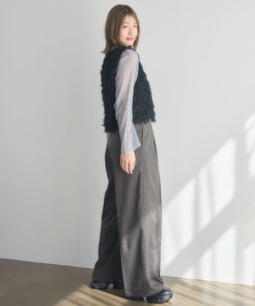 RETRO GIRL（レトロガール）の「フェザーヤーンベスト（ベスト・レディース・ブラック/ライトグレー/ナチュラル・FREE）」の17枚目の写真