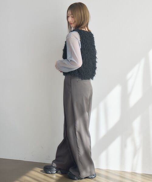 RETRO GIRL（レトロガール）の「フェザーヤーンベスト（ベスト・レディース・ブラック/ライトグレー/ナチュラル・FREE）」の18枚目の写真