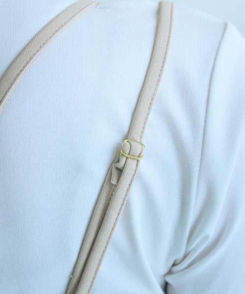 slattgir（スラットジール）の「高身長　カットジョーゼットキャミソールワンピース（トールサイズ）Essenave≪動画あり≫（ワンピース・レディース・グレイッシュベージュ/ブラック/チャコールグレー・LL/3L/4L/5L/M/L）」の8枚目の写真