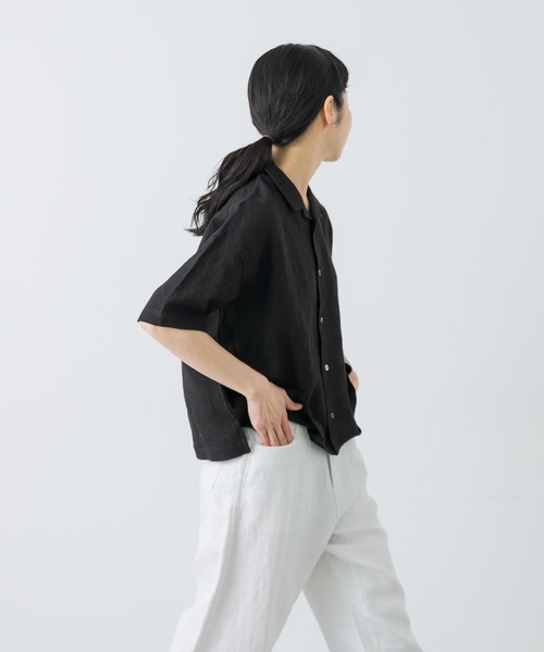 VELNUS】Side cord design loose short sleeve regular collar