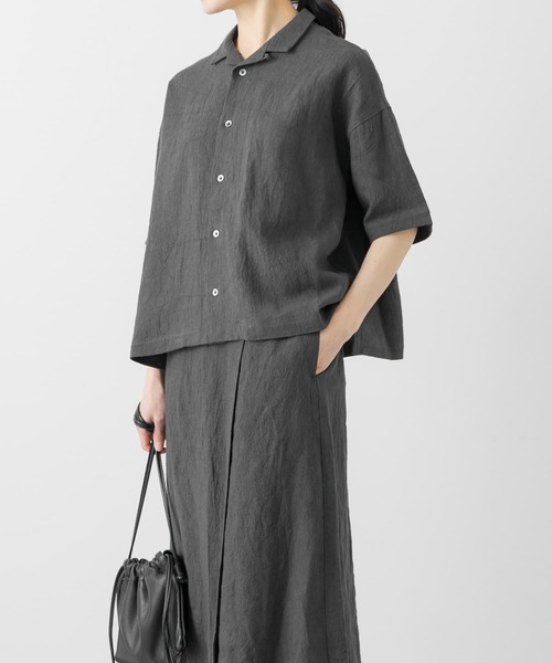 CHARCOAL かぐれ リネンラミーオープンカラーシャツ かぐれ（カグレ）の「リネンラミーオープンカラーシャツ（シャツ