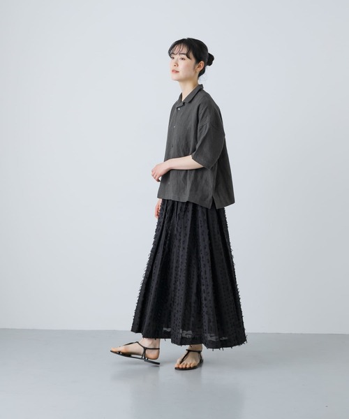 かぐれ（カグレ）の「リネンラミーオープンカラーシャツ（シャツ