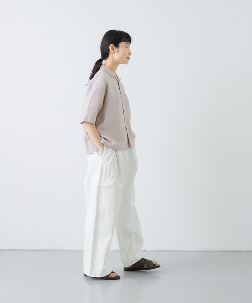 超美品　かぐれ　リネンラミーオープンカラーシャツ リネンラミーオープンカラーシャツ[GAA5-23M014]｜URBAN