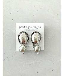 petit bijou_ma_ha/メタルカボション×ボール2WAYピアス