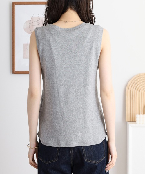 エイトン ATON クルーネック ノースリーブカットソー Tシャツ 2 グレー 7016303 レディース ATON/エイトン｜「エイトン」の名品、いつもストックしておき