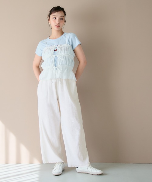 セール】コットンクレープイージーワイドパンツ（その他パンツ