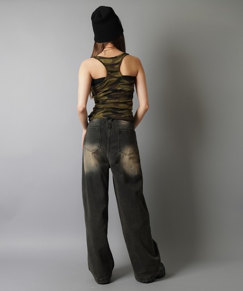 SPINNS（スピンズ）の「タンクトップ/ガールロゴ（タンクトップ・レディース・オフホワイト/ブラック/カモフラージュ・ONESIZE）」の19枚目の写真