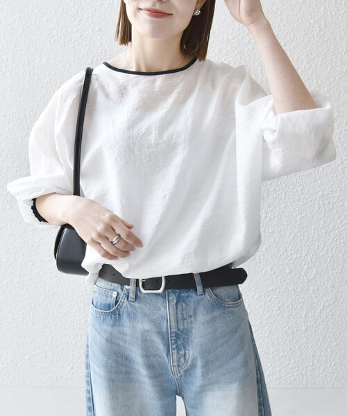 SHIPS　美品　ホワイトジャガードブラウス SHIPS 美品 ホワイトジャガードブラウス SHIPS any:〈洗濯機可能