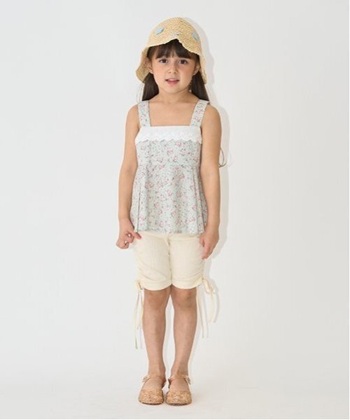 Lycee mine(リセマイン)の「柄アソートペプラムキャミソール【子供服】【キッズ】【女の子】(タンクトップ・キッズ・エメラルド/アイボリー/サックスブルー/クリーム/ラベンダー/ピンク・140cm/130cm/100cm/120cm/110cm/150cm)」の9枚目の写真