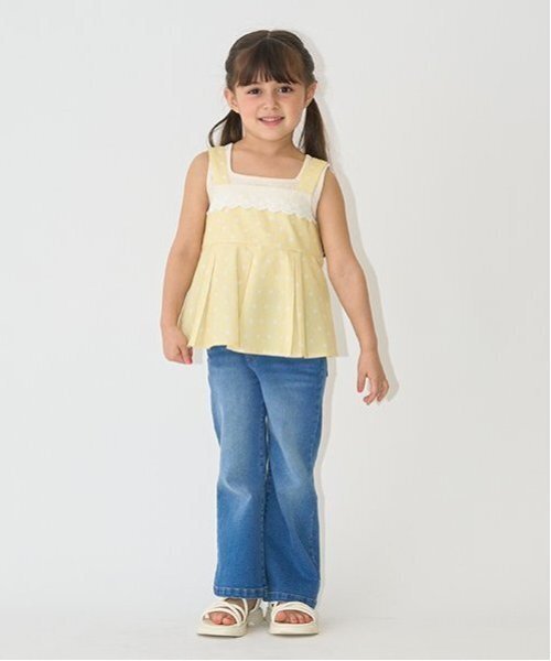 Lycee mine(リセマイン)の「柄アソートペプラムキャミソール【子供服】【キッズ】【女の子】(タンクトップ・キッズ・エメラルド/アイボリー/サックスブルー/クリーム/ラベンダー/ピンク・140cm/130cm/100cm/120cm/110cm/150cm)」の21枚目の写真