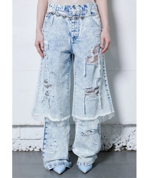 neith.(ネイス)の「neith./ネイス/Denim Lingerie Half Pants(デニムパンツ・レディース・ライトブルー/ダークブルー・FREE)」の2枚目の写真