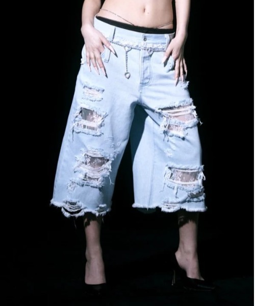 neith.(ネイス)の「neith./ネイス/Denim Lingerie Half Pants(デニムパンツ・レディース・ライトブルー/ダークブルー・FREE)」の4枚目の写真