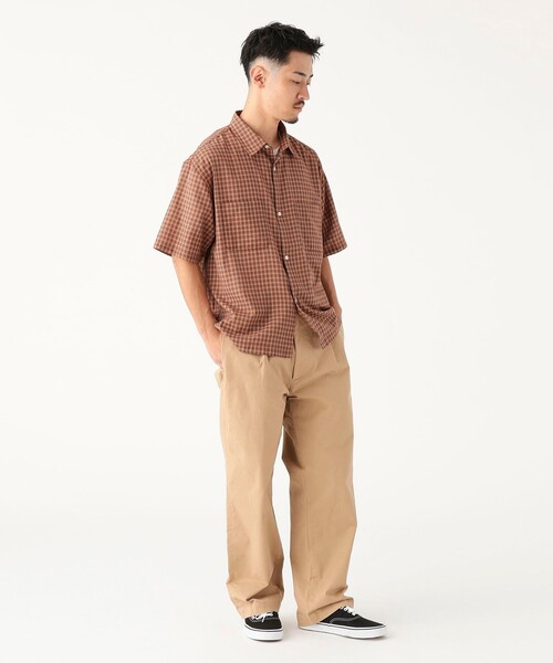 B:MING by BEAMS（ビーミングバイビームス）の「スモールチェック ハーフスリーブ シャツ（シャツ/ブラウス・メンズ・オレンジ/チャコールグレー・XL/L/M/S）」の5枚目の写真