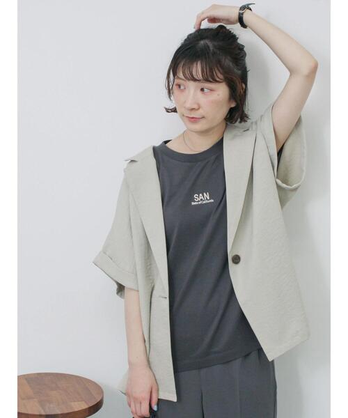 Samansa Mos2 blue(サマンサモスモスブルー)の「フレンチスリーブTシャツ(Tシャツ/カットソー・レディース・ラベンダー/サックスブルー/オフホワイト/チャコールグレー/シルバーグレー・F)」の8枚目の写真