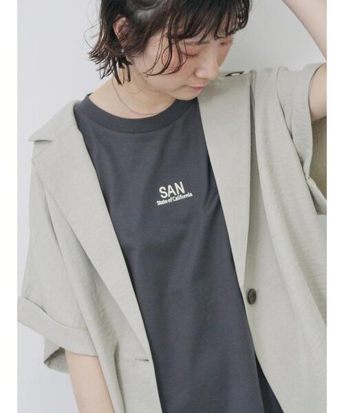 Samansa Mos2 blue(サマンサモスモスブルー)の「フレンチスリーブTシャツ(Tシャツ/カットソー・レディース・ラベンダー/サックスブルー/オフホワイト/チャコールグレー/シルバーグレー・F)」の9枚目の写真